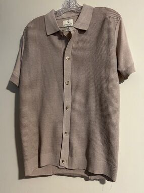 Scott & James Men's Short Sleeve Button-Front Shirt - Sand